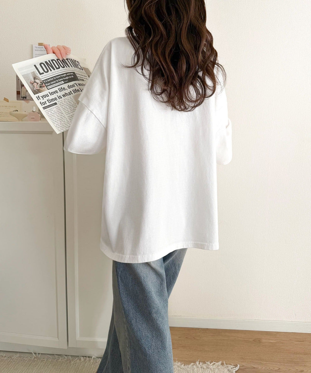 【mily bilet】いつものカジュアルに、遊びをひとさじ。デニムフリンジワッペン使いコットン100%オーバーサイズTシャツ（半袖） mi1329086