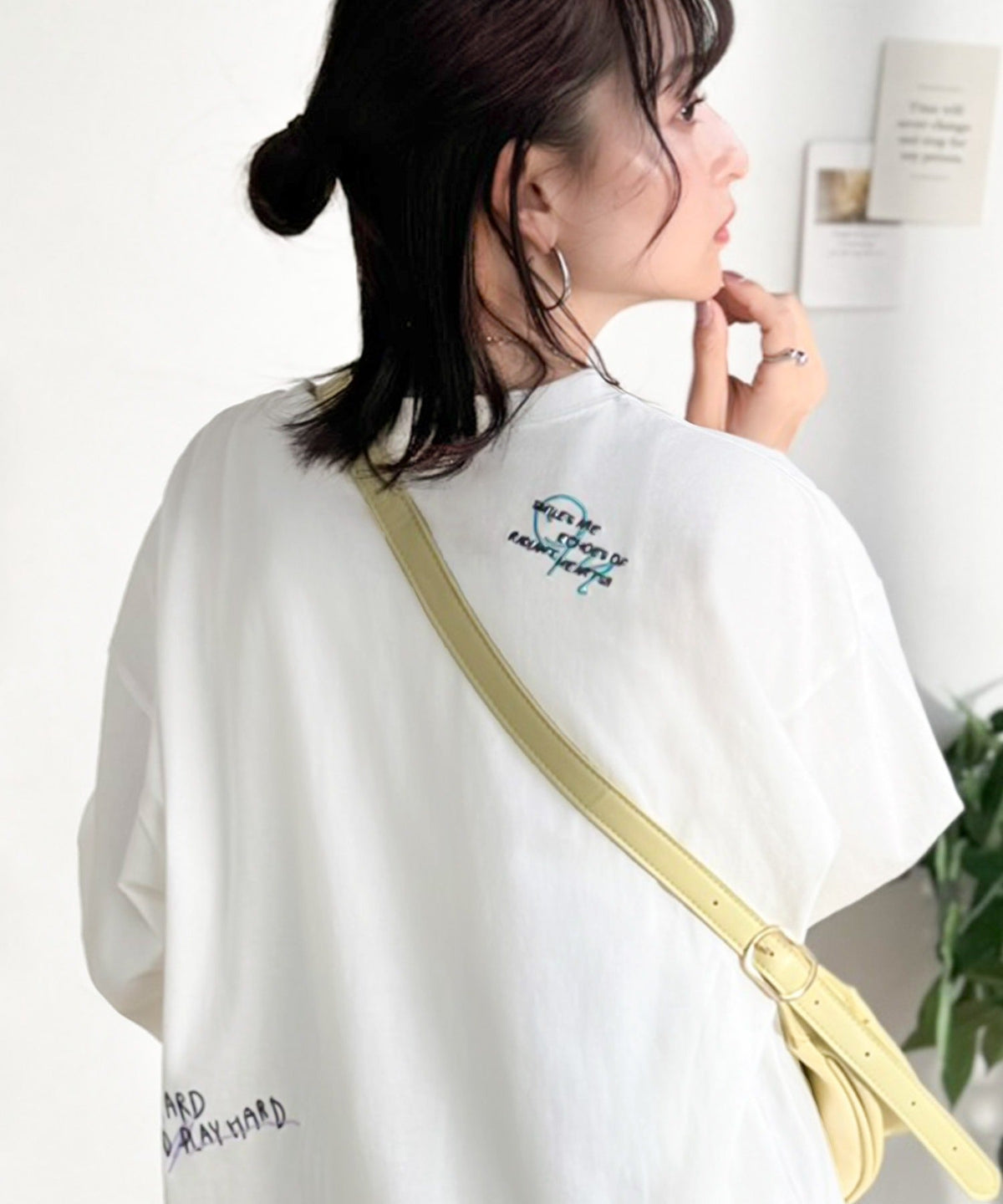 ゆるさの中に「ちょうどいい」お洒落感！綿100％刺繍ワッペンドルマンロンTEE（長袖） ce1260619