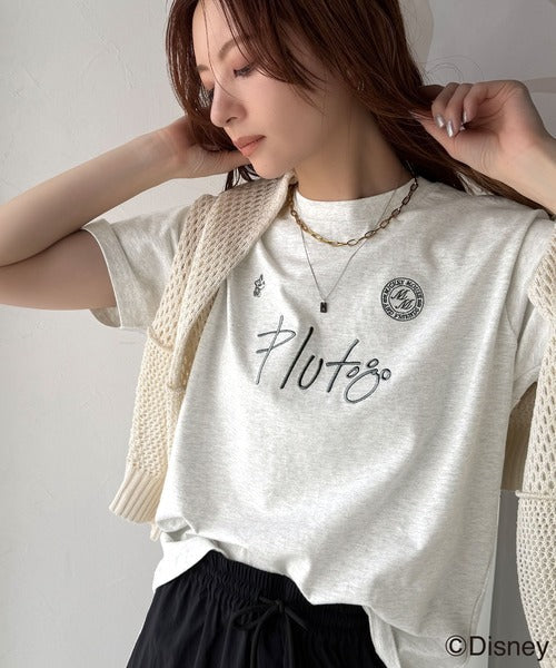 大人女子必見！　綿100％「ディズニー」サイン風刺繍Tシャツ（半袖） ce1330037