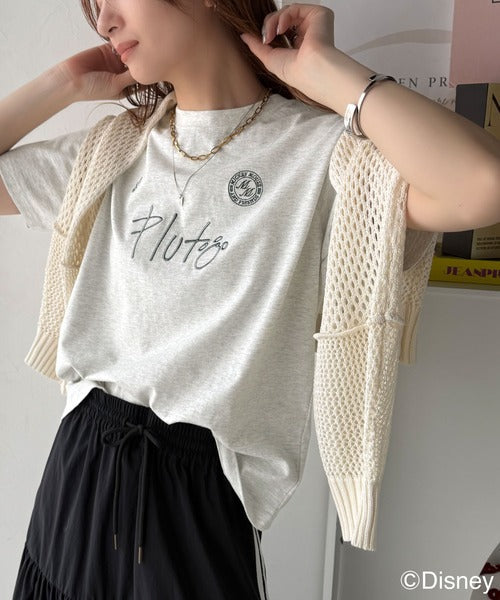 大人女子必見！　綿100％「ディズニー」サイン風刺繍Tシャツ（半袖） ce1330037