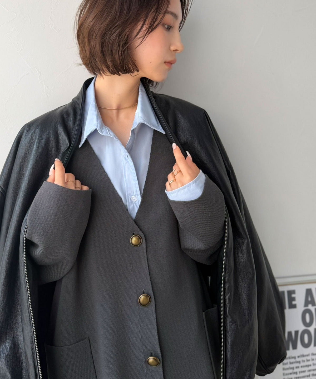 【Classical Evon】極上ゆるリッチシルエット。贅沢ルーズで、こなれ映え。ミラノリブBIGカーディガン（長袖） ev1020382