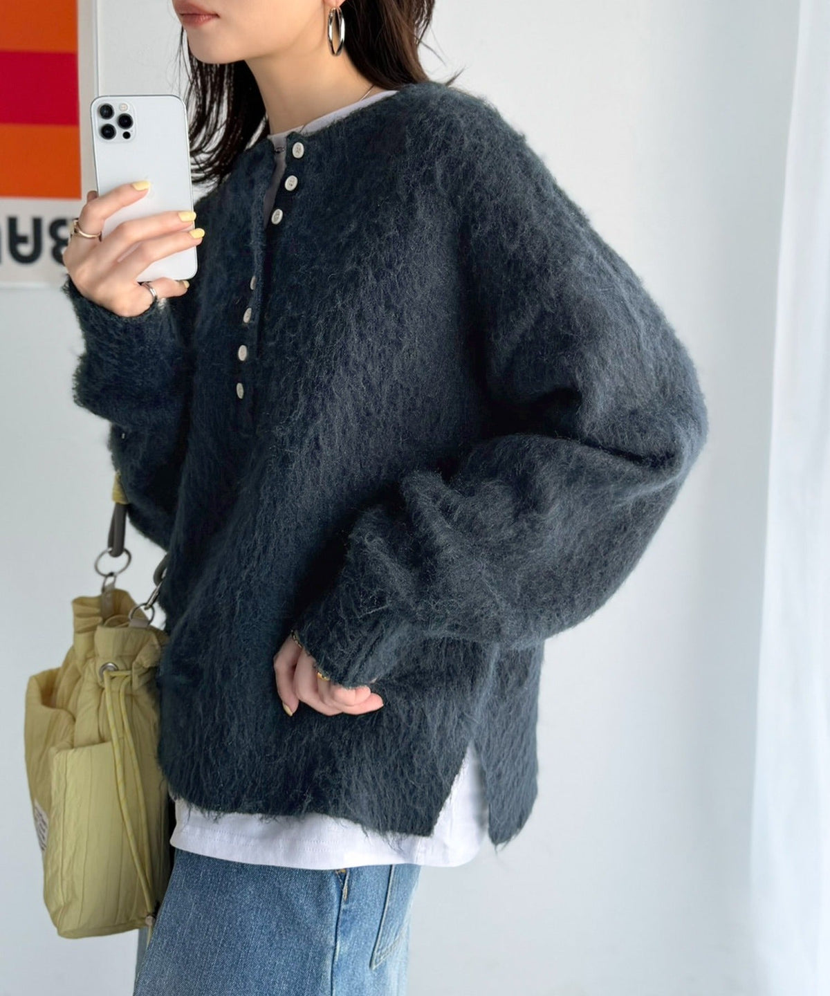 豊富な7色展開！お気に入りの色を見つけよう！ふんわり起毛ヘンリーネックニット ce1380017