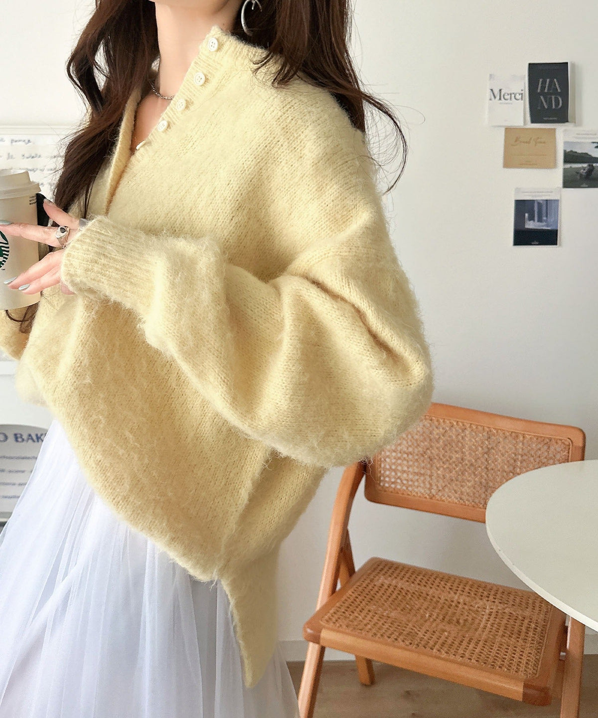 豊富な7色展開！お気に入りの色を見つけよう！ふんわり起毛ヘンリーネックニット ce1380017