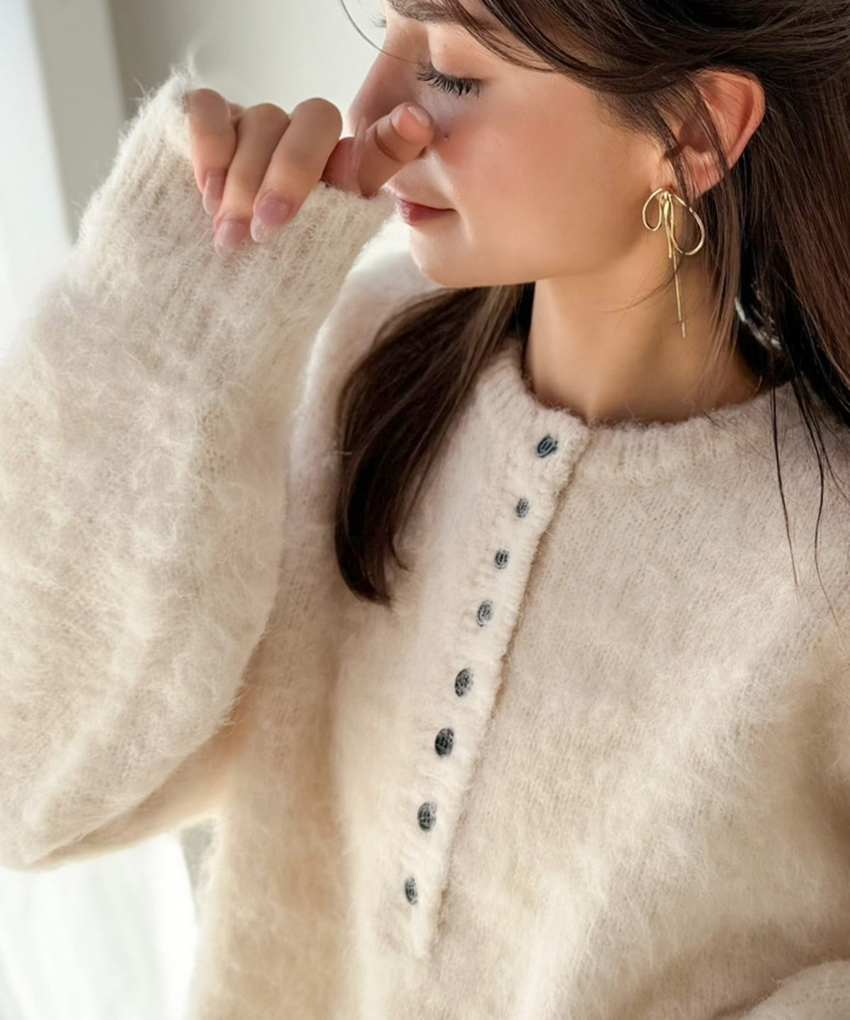 豊富な7色展開！お気に入りの色を見つけよう！ふんわり起毛ヘンリーネックニット ce1380017