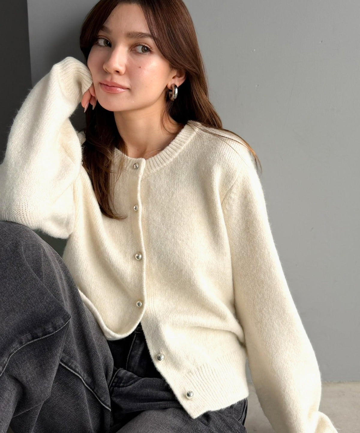 【mily bilet】着るたび、ときめく。ふわもち感も着回し力もひとり占め♪前後2wayもちもちニットカーディガン mi1029196