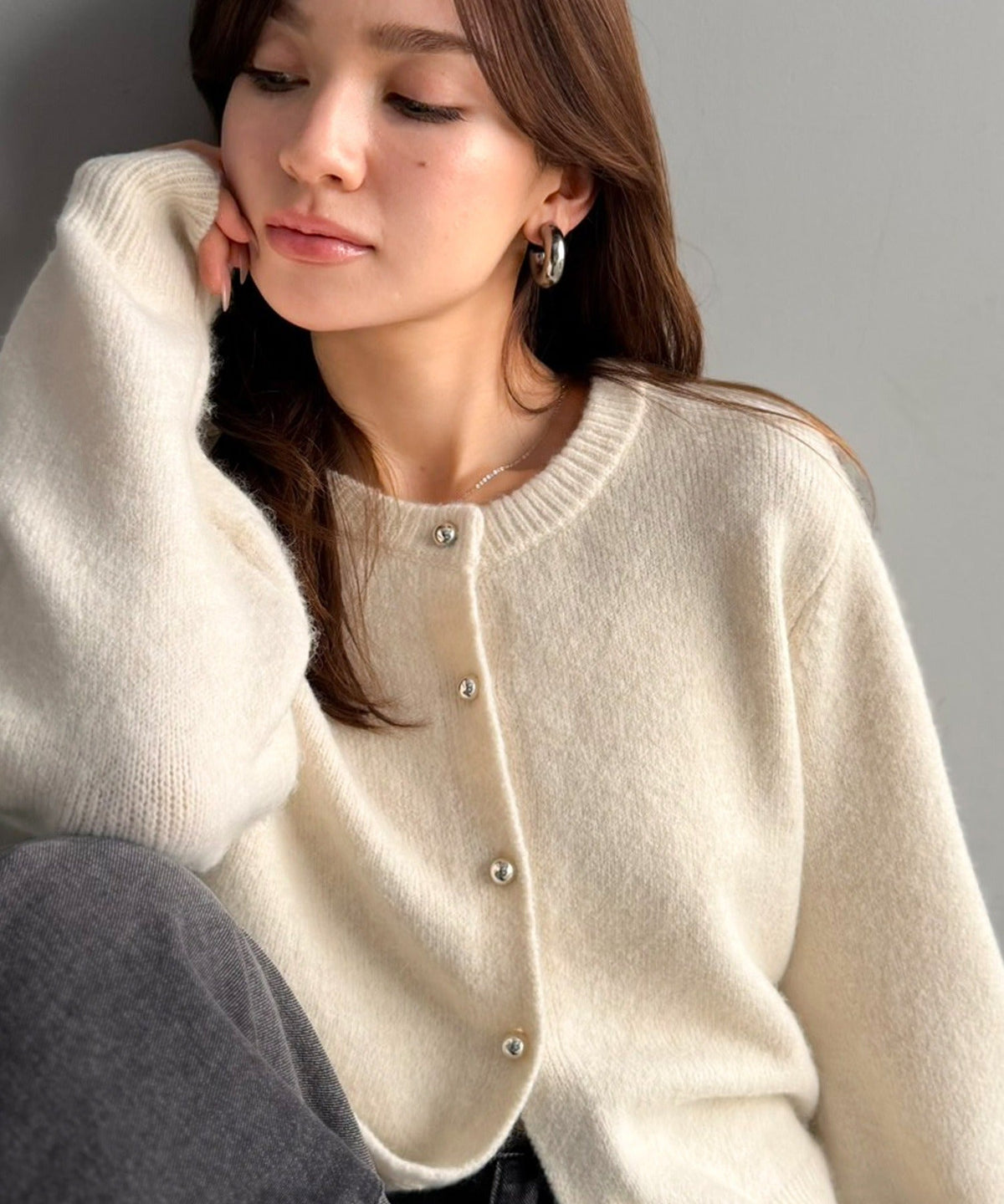 【mily bilet】着るたび、ときめく。ふわもち感も着回し力もひとり占め♪前後2wayもちもちニットカーディガン mi1029196