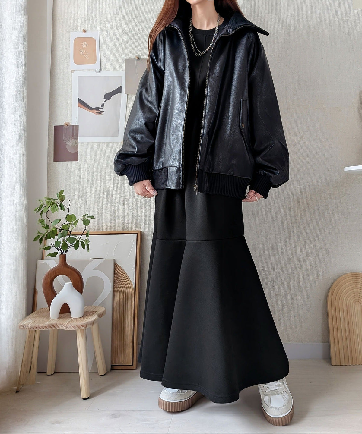 《daaco×クラシカルエルフコラボ》甘さもメリハリも、欲張りに♪ウエストドロストダンボールワンピース（ロング丈） ce1010649