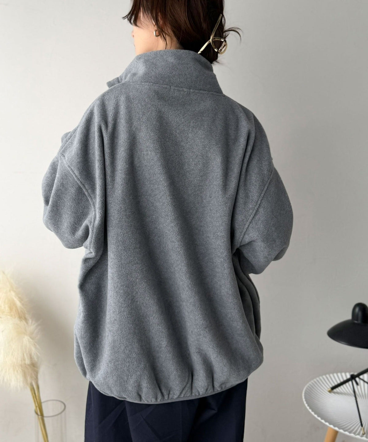 《JaVaジャバコラボ》ゆったりボリュームシルエットで華奢見え◎ポップな色合いが目を惹く♪配色フリースブルゾン jv1050393