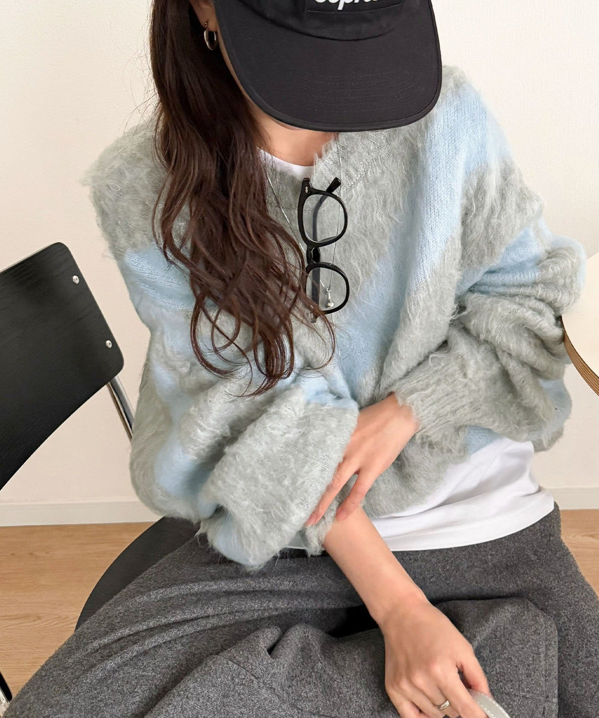 今日はどの色？ふわふわ配色に一目惚れ♡配色ニュアンス柄 起毛ニット オーバーサイズ プルオーバー（男女兼用可） ce1050403