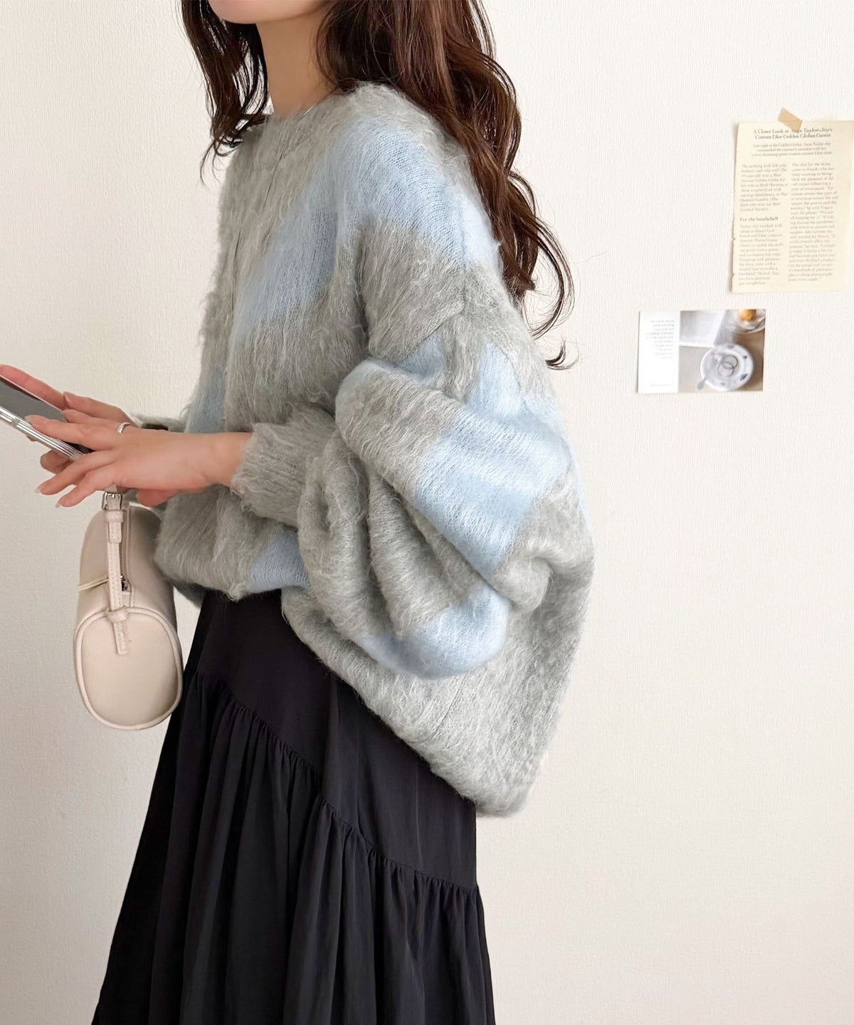 今日はどの色？ふわふわ配色に一目惚れ♡配色ニュアンス柄 起毛ニット オーバーサイズ プルオーバー（男女兼用可） ce1050403
