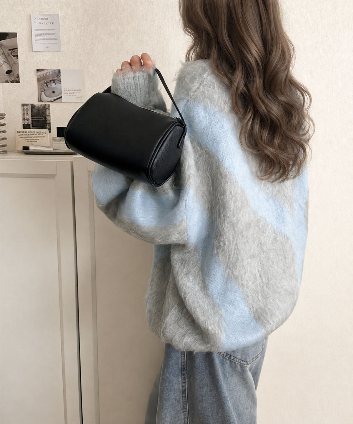 今日はどの色？ふわふわ配色に一目惚れ♡配色ニュアンス柄 起毛ニット オーバーサイズ プルオーバー（男女兼用可） ce1050403