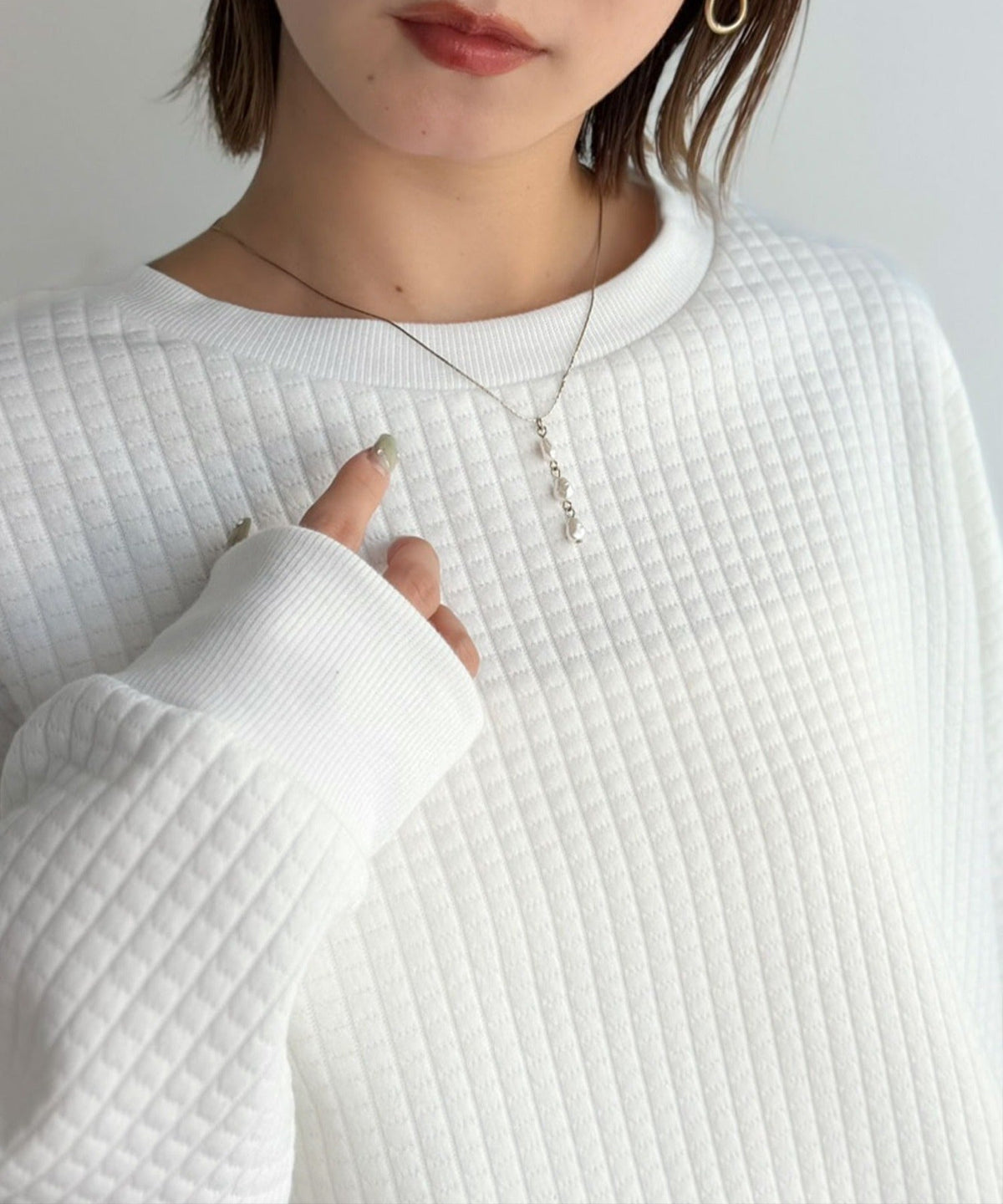 《JaVaジャバコラボ》ふわっと立体、さらっとこなれる。ふくれジャガードオーバーサイズプルオーバー（長袖） jv1010693