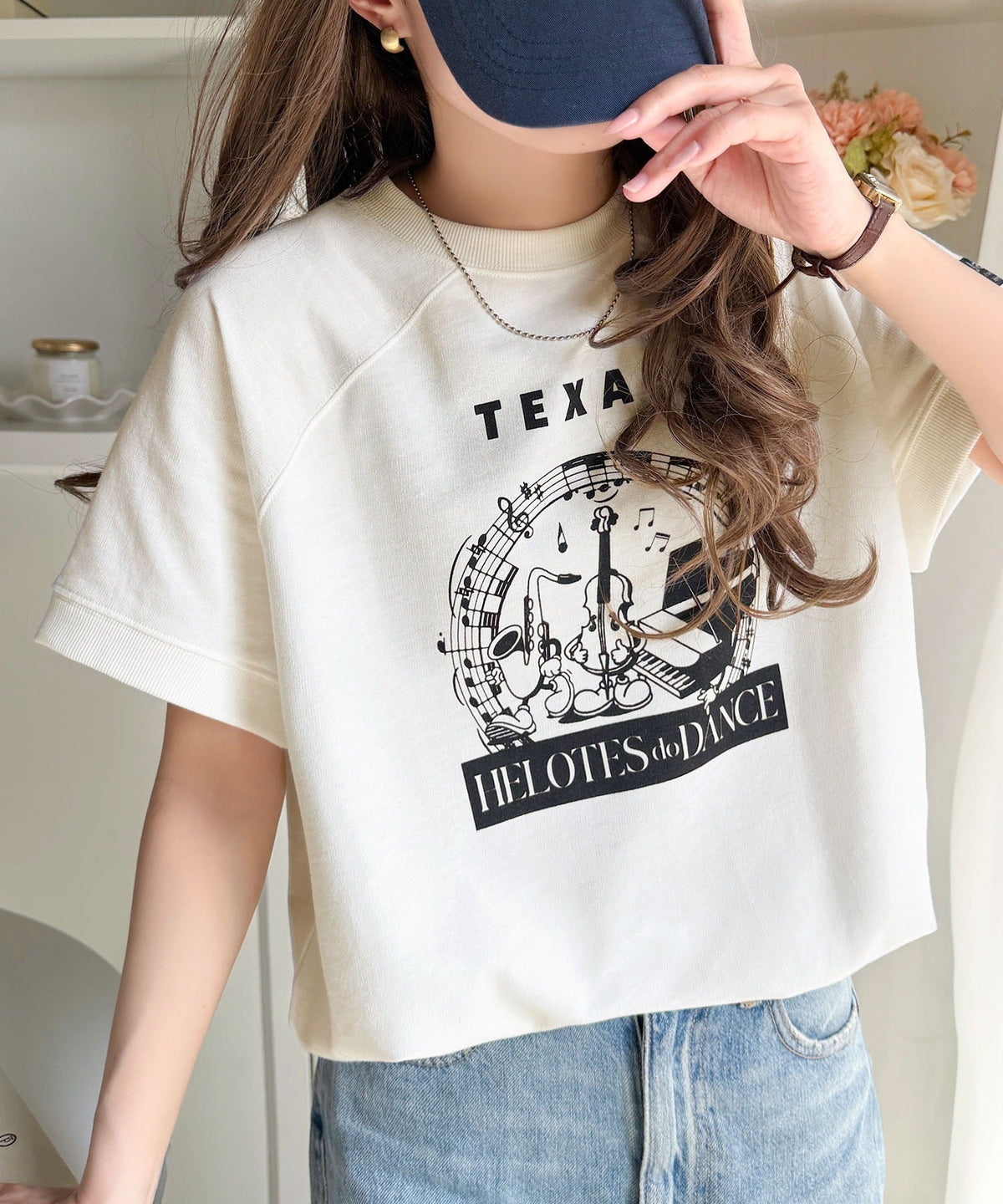 《JaVa ジャバコラボ》目を奪う、こなれ感。古着デザイン風ミュージックプリントTシャツ(半袖) jv1330086