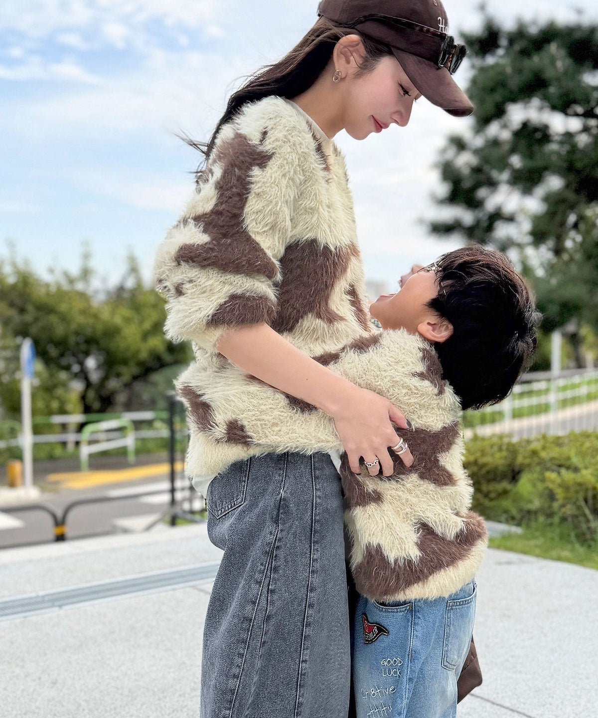 《MAIKO×クラシカルエルフコラボ》【キッズ】ママとお揃いできちゃう♪ニュアンス柄ニットプルオーバー ck1015113