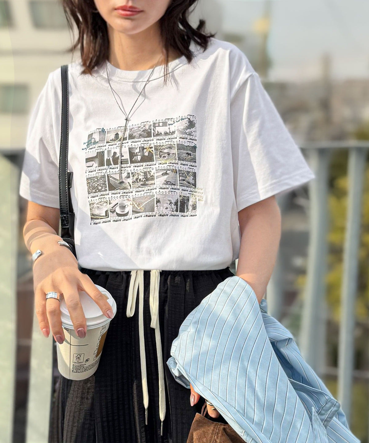 【接触冷感機能付き】ただのTシャツじゃ、終わらない。フィルムネガフォトプリント×ラクガキ刺繍Tシャツ（半袖） ce1260553