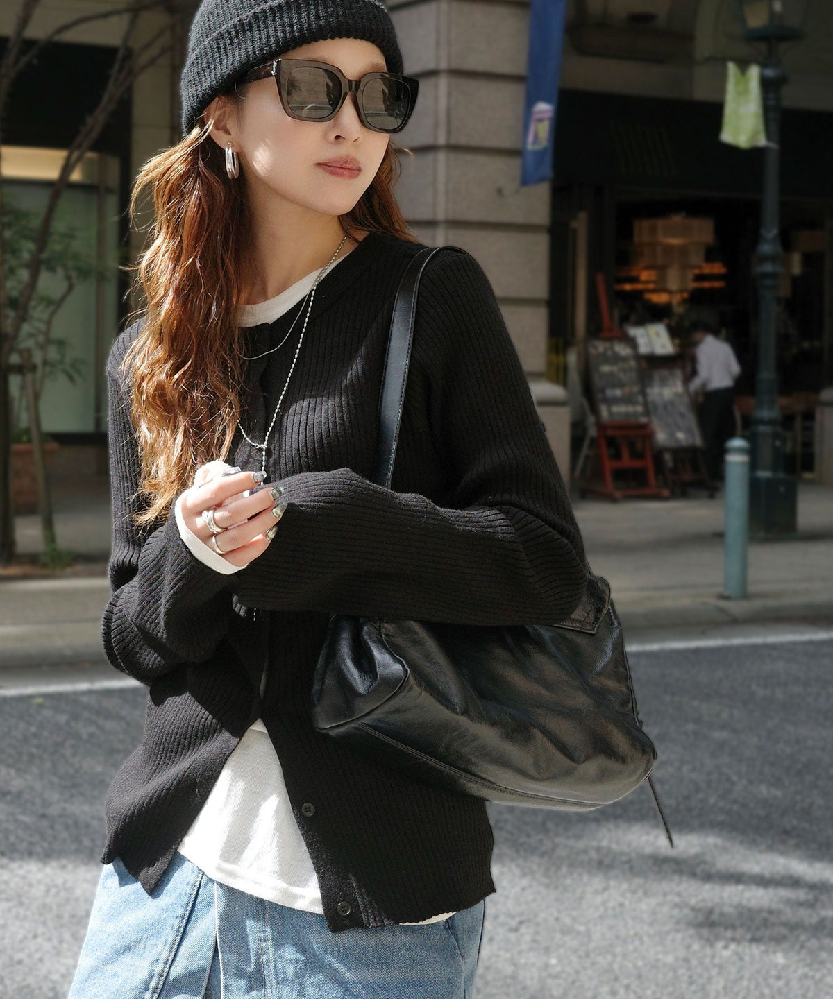 《marina×クラシカルエルフコラボ》2点セット♪重ねても、別々でも着映える。前後2Wayニットカーディガン×ビスチェアンサンブル ce1015117