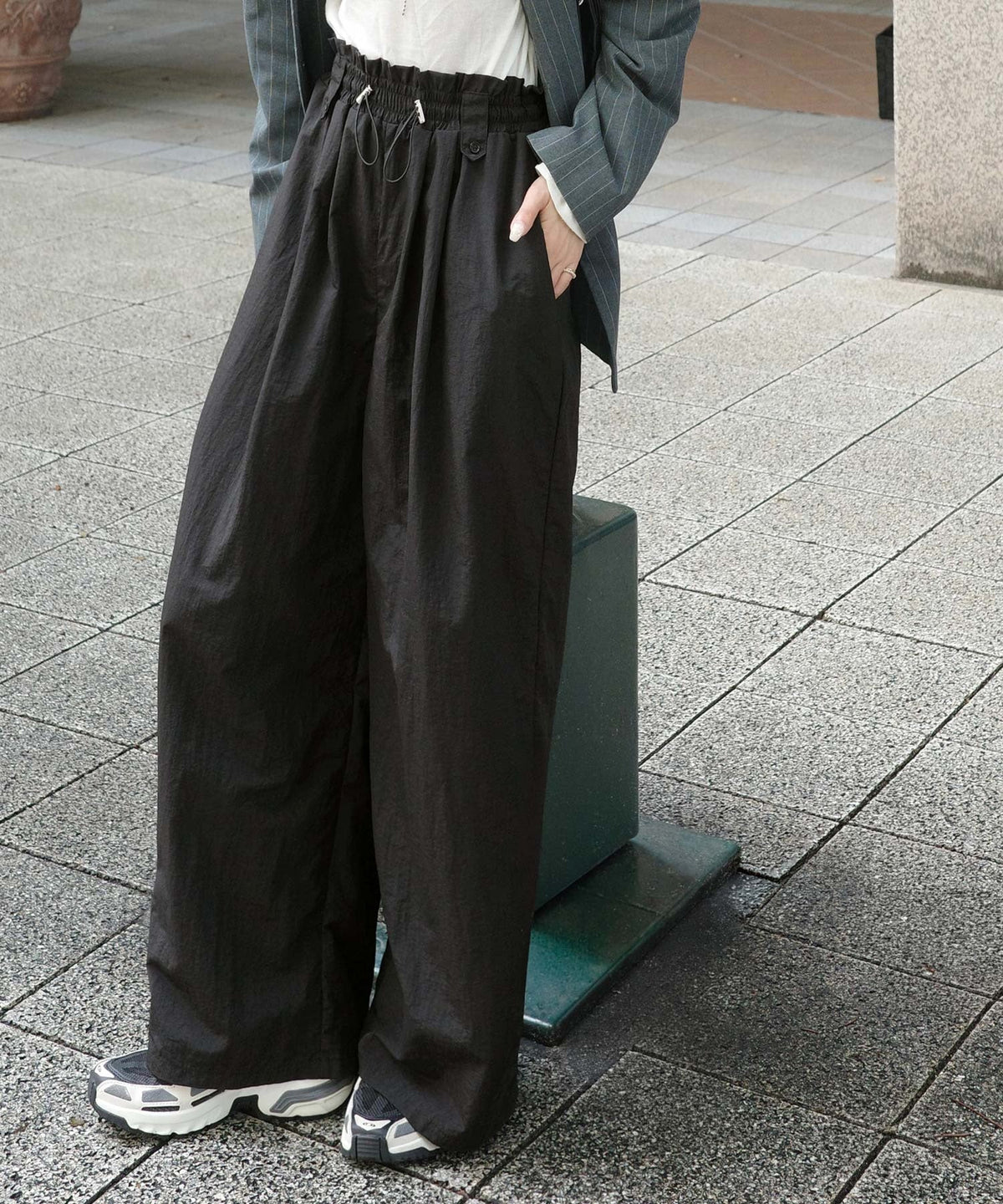 《marina×クラシカルエルフコラボ》ウエストを魅せて、シルエットで遊ぶ♪ウエストドロストギャザーパンツ ce1015111
