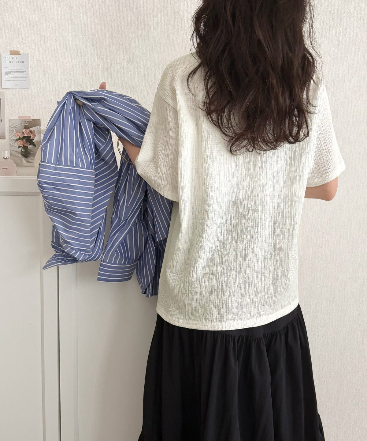 軽やか涼感、さらり抜け感。楊柳ベーシックTシャツ(半袖) ce1260529