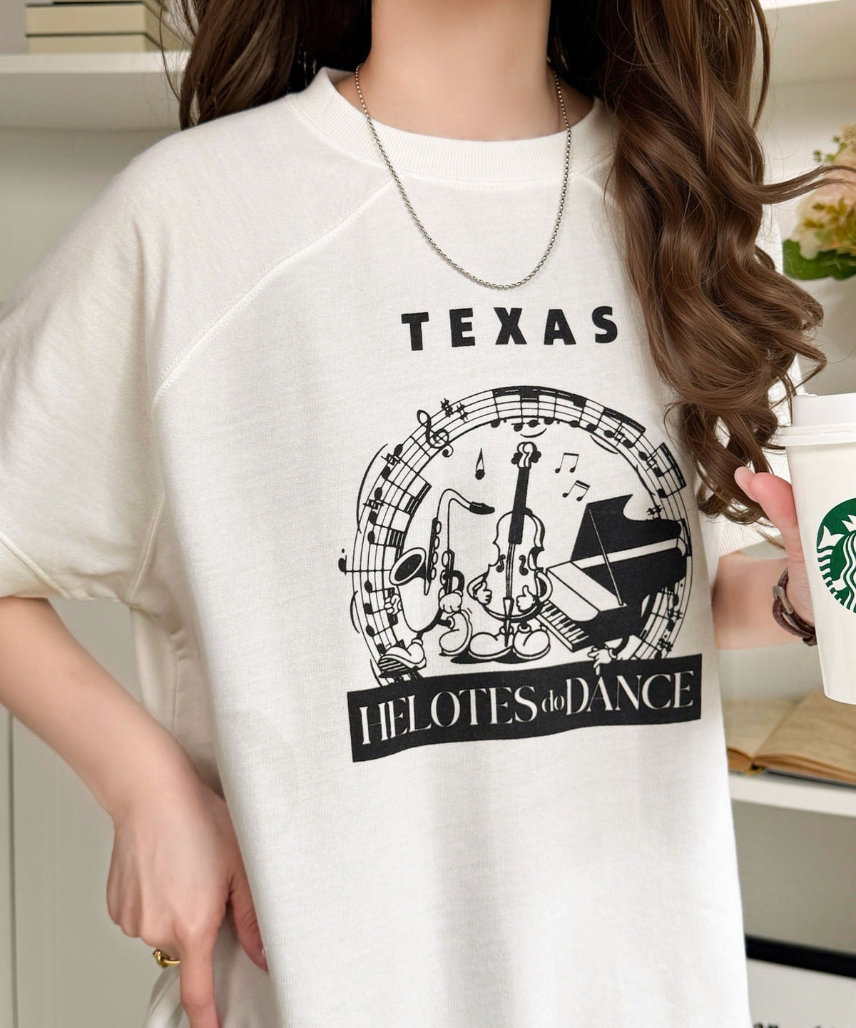 《JaVa ジャバコラボ》目を奪う、こなれ感。古着デザイン風ミュージックプリントTシャツ(半袖) jv1330086