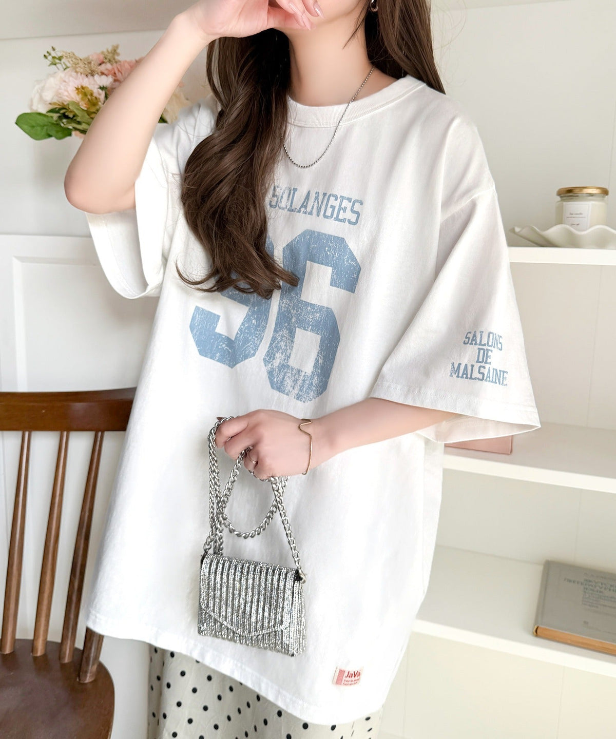 《JaVaジャバコラボ》大人のカジュアルスタイルを格上げ。綿100%ナンバリングTシャツ (半袖) jv1330096