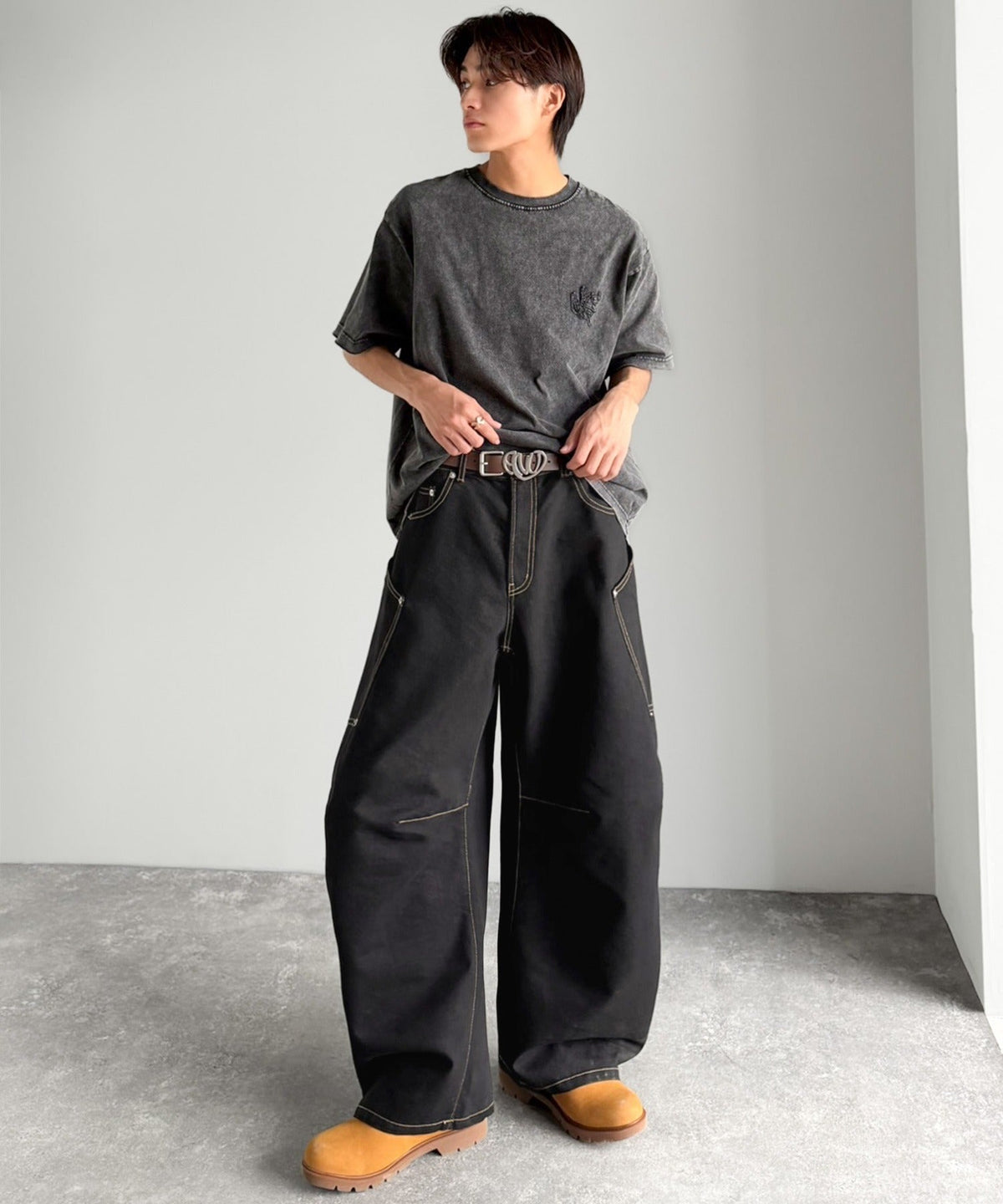 《JaVaジャバコラボ》BIGポケットの存在感。ワイドバルーンカーブデニムパンツ jo1150084