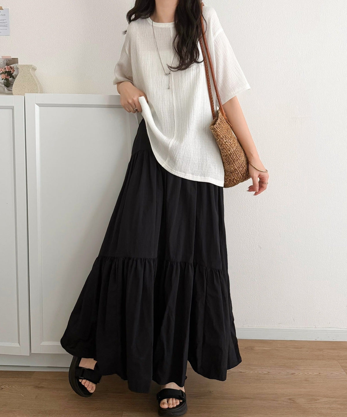 軽やか涼感、さらり抜け感。楊柳ベーシックTシャツ(半袖) ce1260529