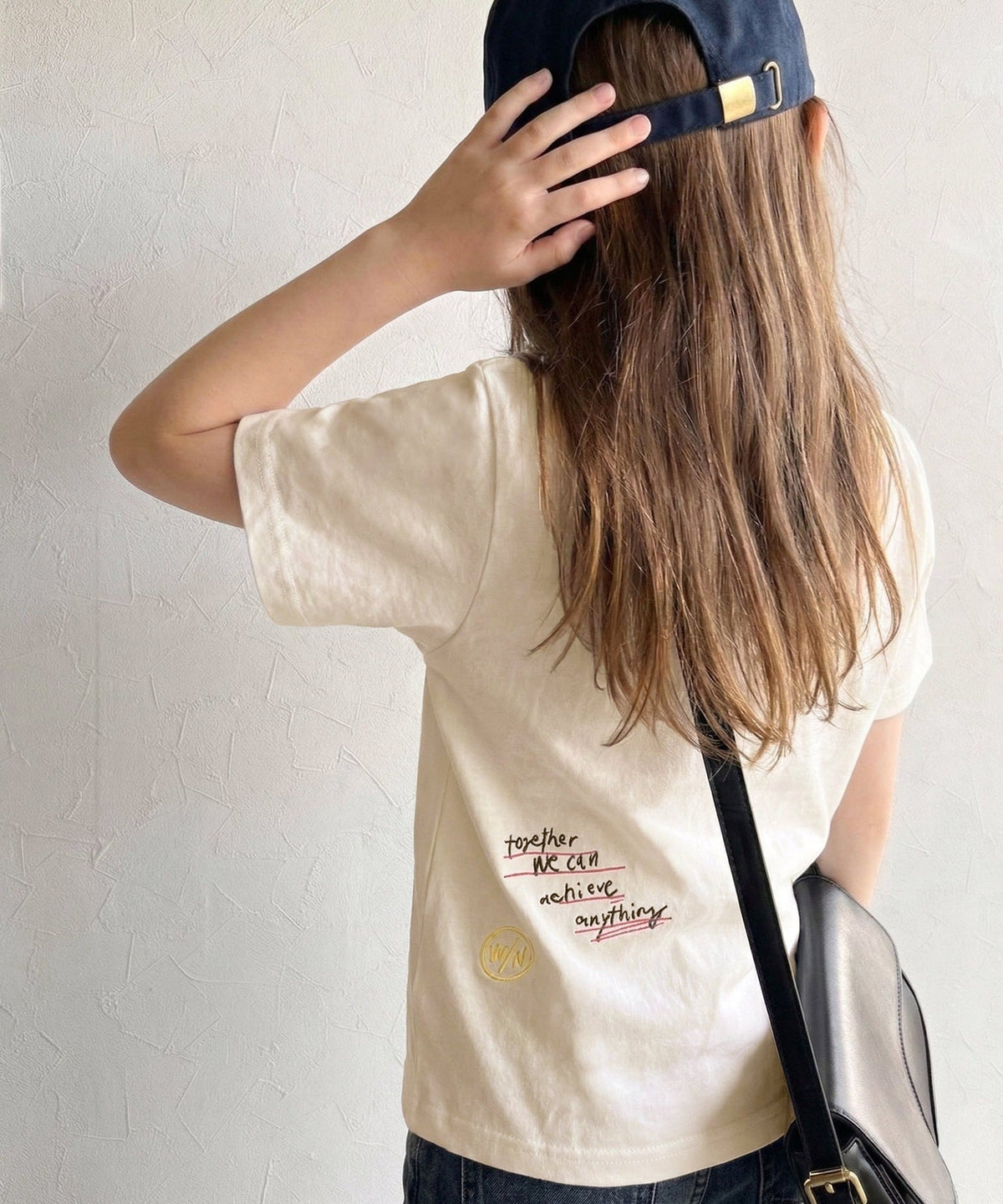 【キッズ】親子リンクコーデも楽しめる！綿100%らくがき風刺繍 無地＆ボーダー柄半袖Tシャツ ck1260396