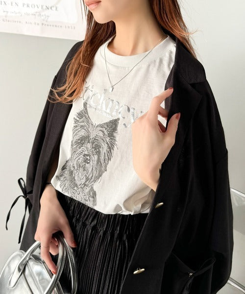 上品カジュアルを楽しむ。シルケット風アニマルTシャツ（半袖） ce1330029