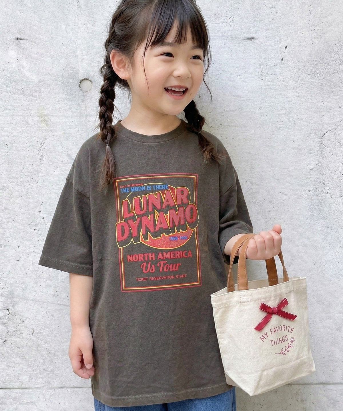【キッズ】《JaVaジャバ コラボ》綿100％親子リンクコーデも楽しめる！こなれ感抜群のピグメントT。JAVAピグメントツアーロゴビッグTシャツ jk1029024