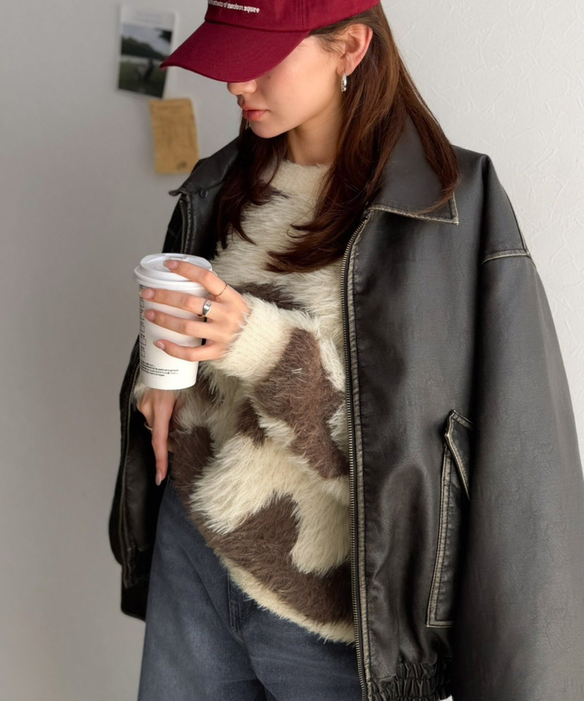《MAIKOさん×クラシカルエルフコラボ》【親子リンクコーデ可】1枚で主役級！ニュアンス柄ニットプルオーバー ce1015113