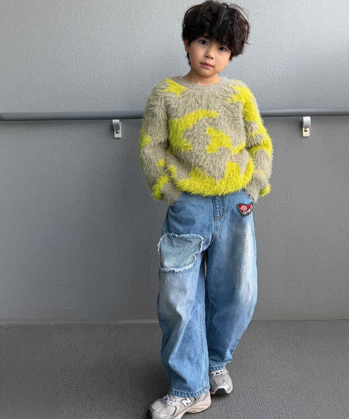 《MAIKO×クラシカルエルフコラボ》【キッズ】ママとお揃いできちゃう♪ニュアンス柄ニットプルオーバー ck1015113