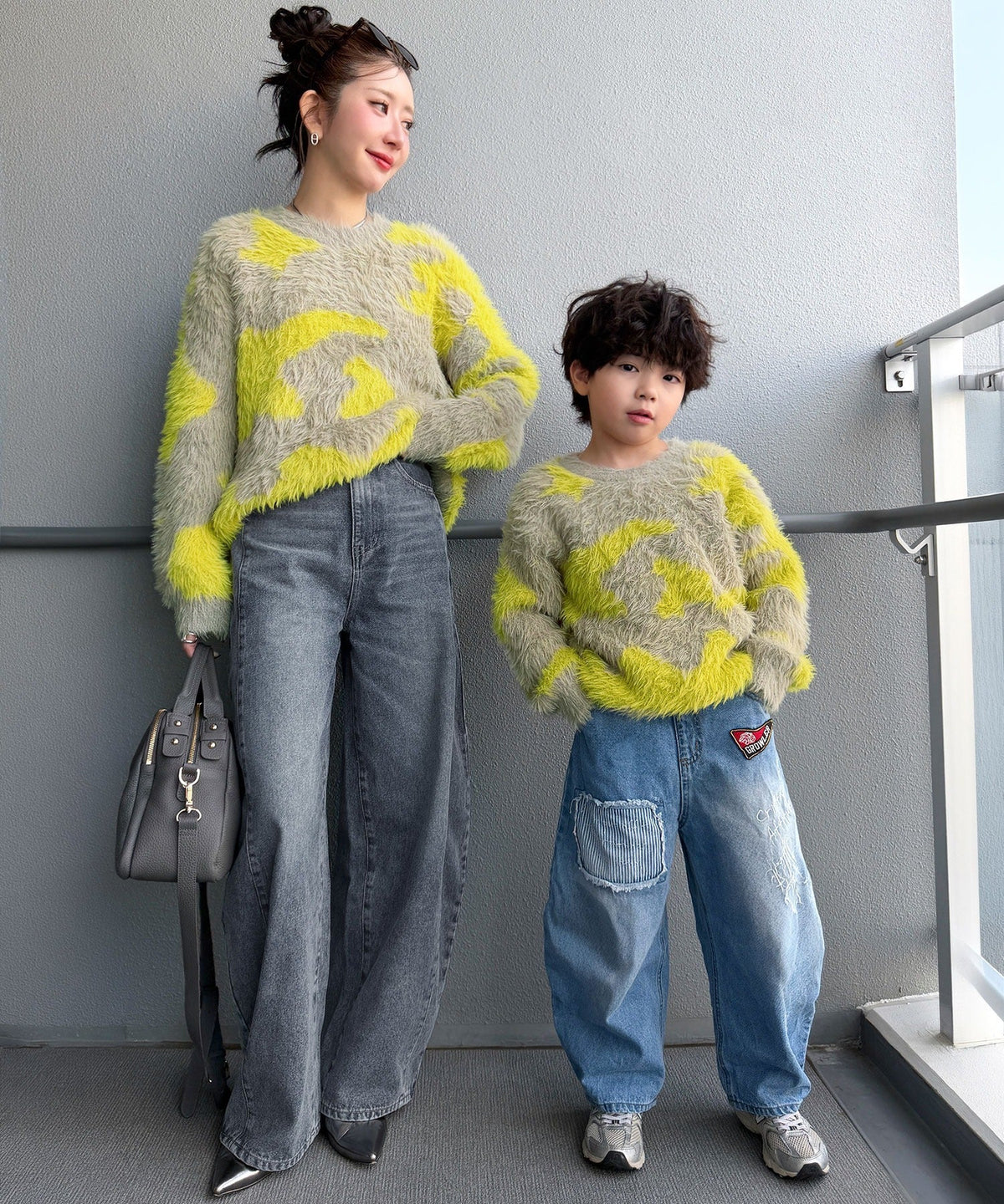 《MAIKO×クラシカルエルフコラボ》【キッズ】ママとお揃いできちゃう♪ニュアンス柄ニットプルオーバー ck1015113