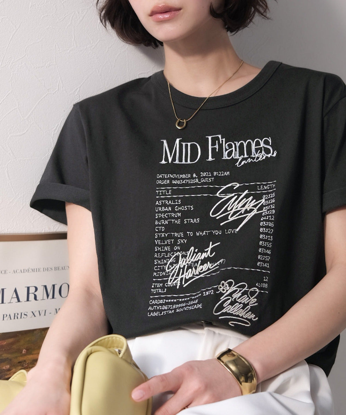 【接触冷感機能付き】遊びゴコロをくすぐる。筆記体サイン調ロゴ刺繍Tシャツ（半袖） ce1260551
