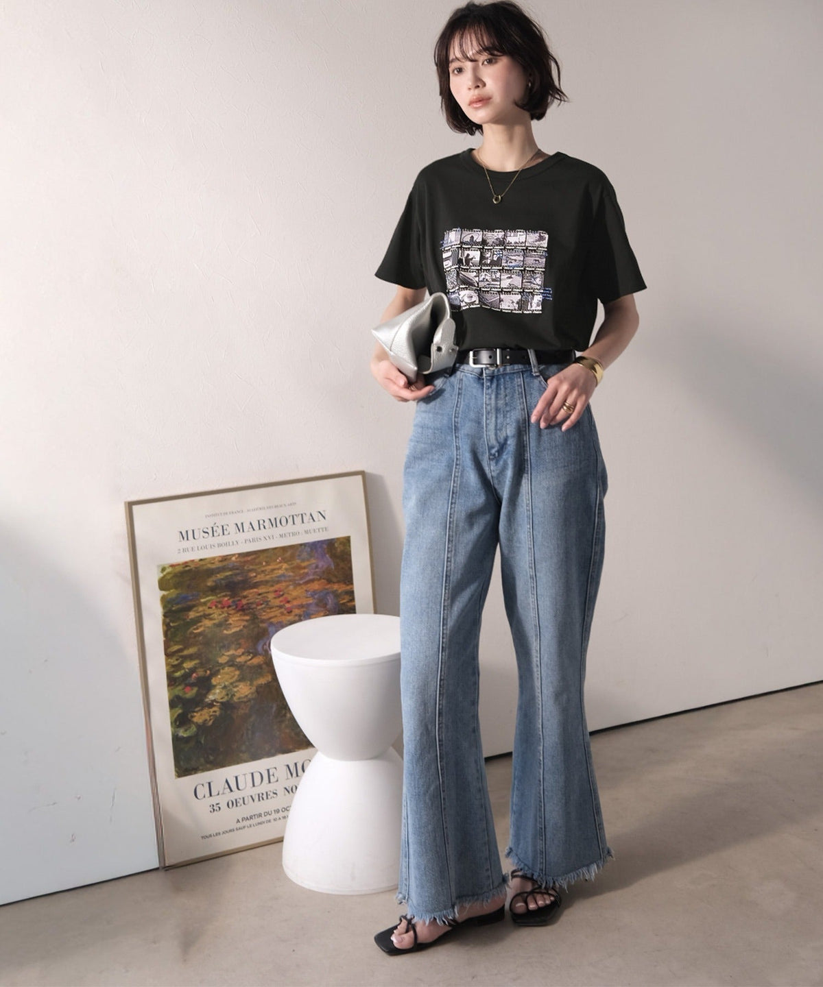 【接触冷感機能付き】ただのTシャツじゃ、終わらない。フィルムネガフォトプリント×ラクガキ刺繍Tシャツ（半袖） ce1260553