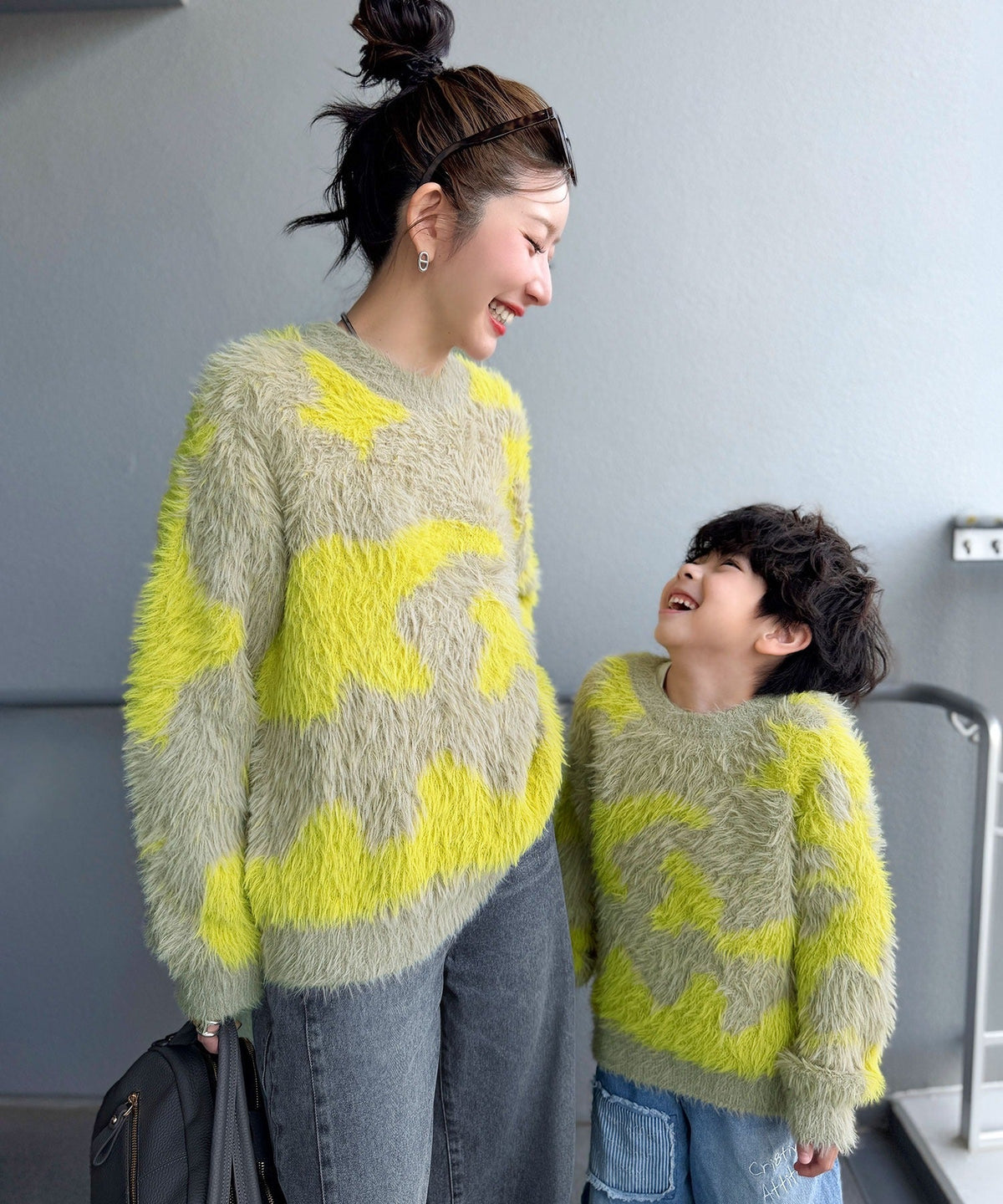《MAIKO×クラシカルエルフコラボ》【キッズ】ママとお揃いできちゃう♪ニュアンス柄ニットプルオーバー ck1015113