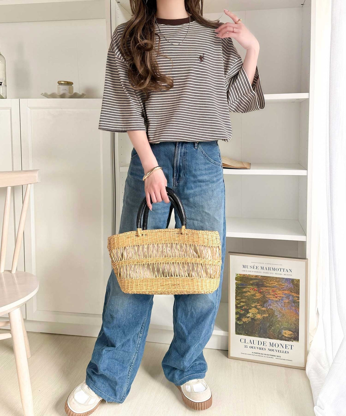 《JaVaジャバコラボ》着回し自在で日常に馴染む♪ 胸刺繍マルチボーダーアソートTシャツ jv1330097