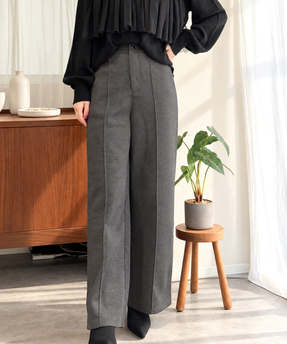 《ERIKOさん×クラシカルエルフコラボ》履くだけで美脚魅せ◎ 柔らかダンボールセンタープレスパンツ ce1015114