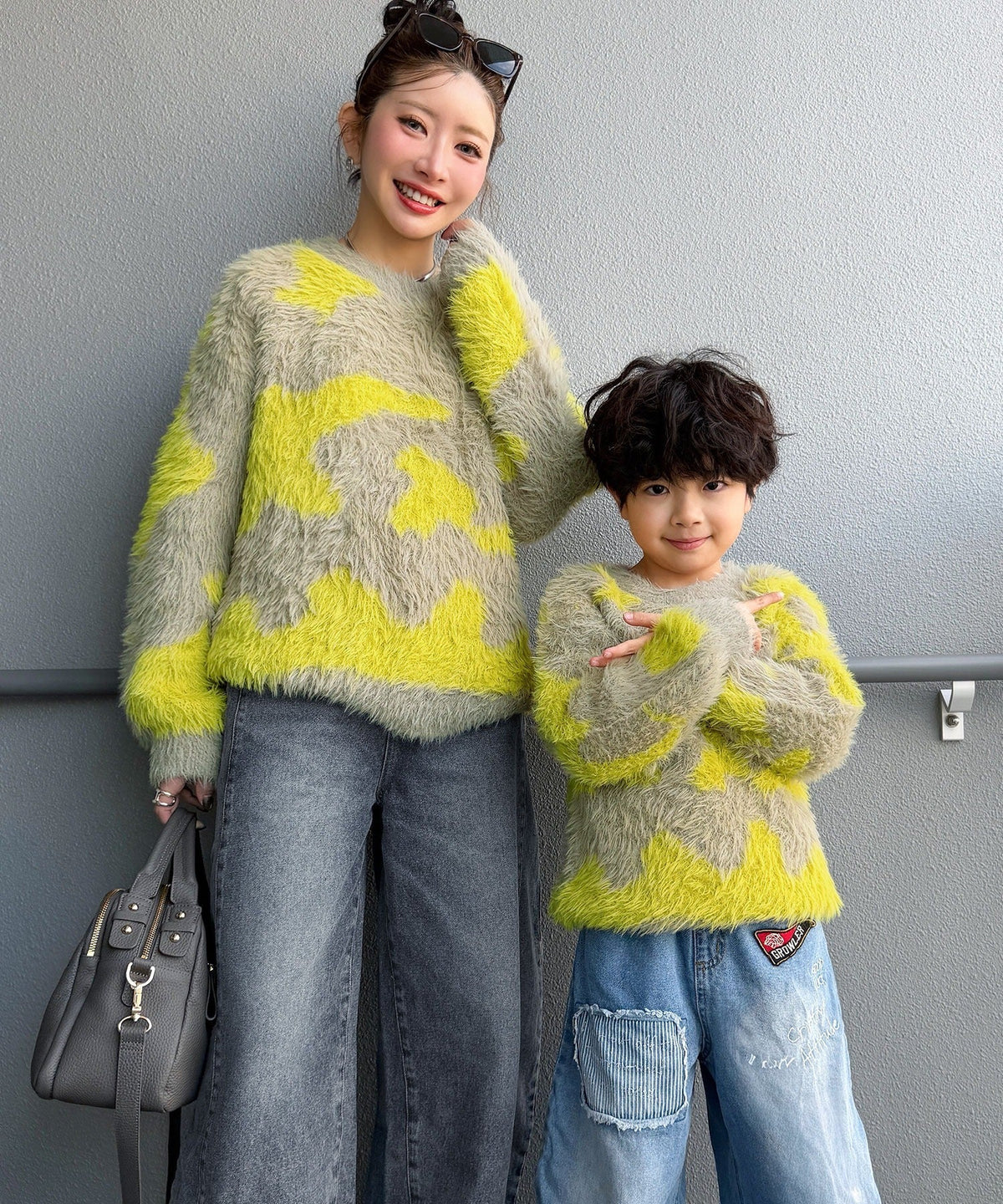 《MAIKO×クラシカルエルフコラボ》【キッズ】ママとお揃いできちゃう♪ニュアンス柄ニットプルオーバー ck1015113