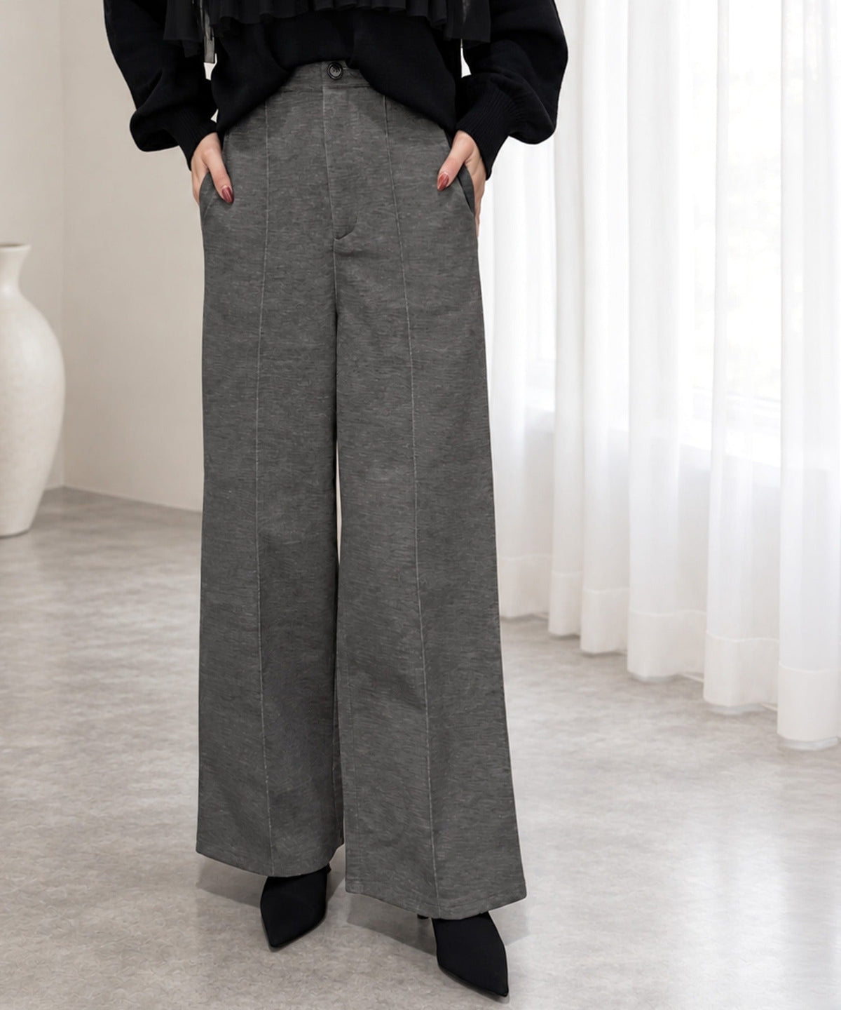 《ERIKOさん×クラシカルエルフコラボ》履くだけで美脚魅せ◎ 柔らかダンボールセンタープレスパンツ ce1015114