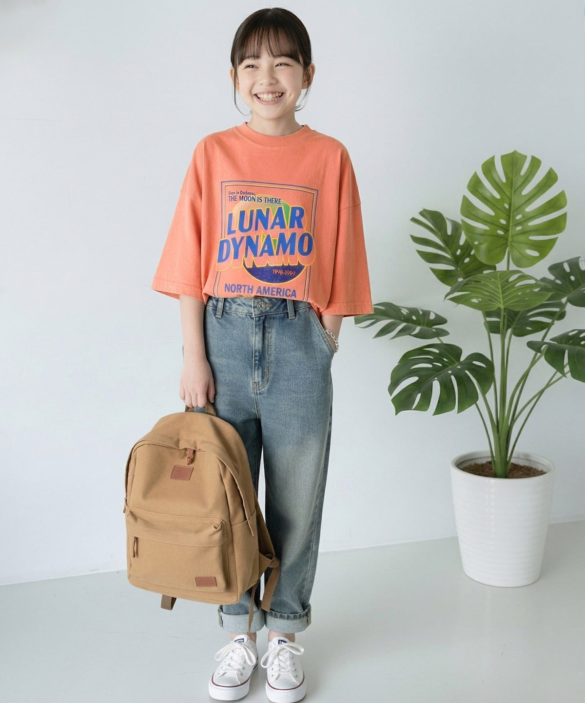 【キッズ】《JaVaジャバ コラボ》綿100％親子リンクコーデも楽しめる！こなれ感抜群のピグメントT。JAVAピグメントツアーロゴビッグTシャツ jk1029024