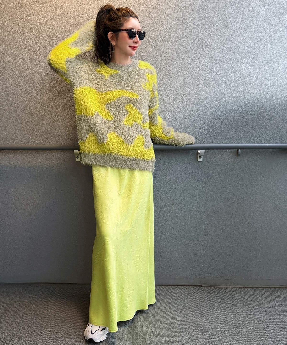 《MAIKOさん×クラシカルエルフコラボ》【親子リンクコーデ可】1枚で主役級！ニュアンス柄ニットプルオーバー ce1015113