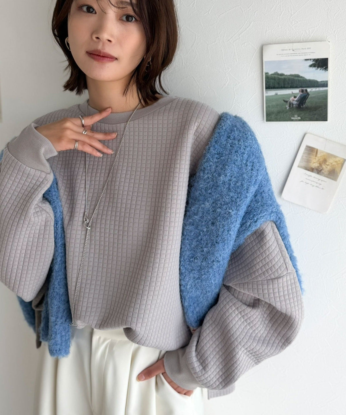 《JaVaジャバコラボ》ふわっと立体、さらっとこなれる。ふくれジャガードオーバーサイズプルオーバー（長袖） jv1010693