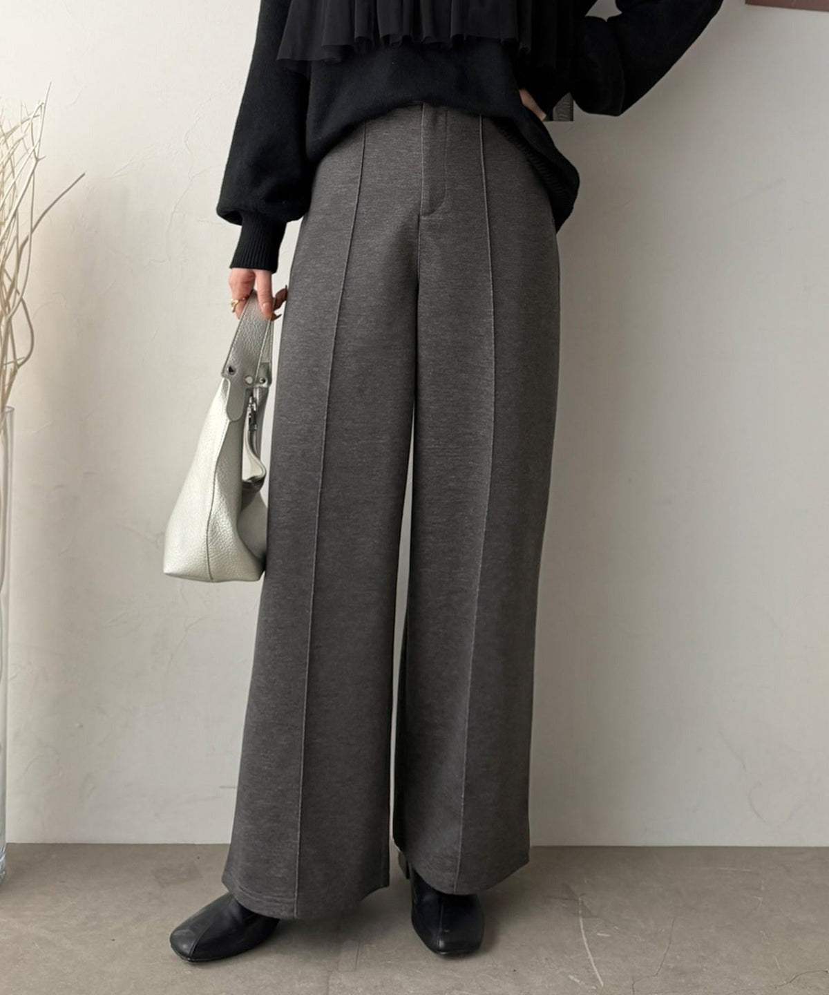 《ERIKOさん×クラシカルエルフコラボ》履くだけで美脚魅せ◎ 柔らかダンボールセンタープレスパンツ ce1015114