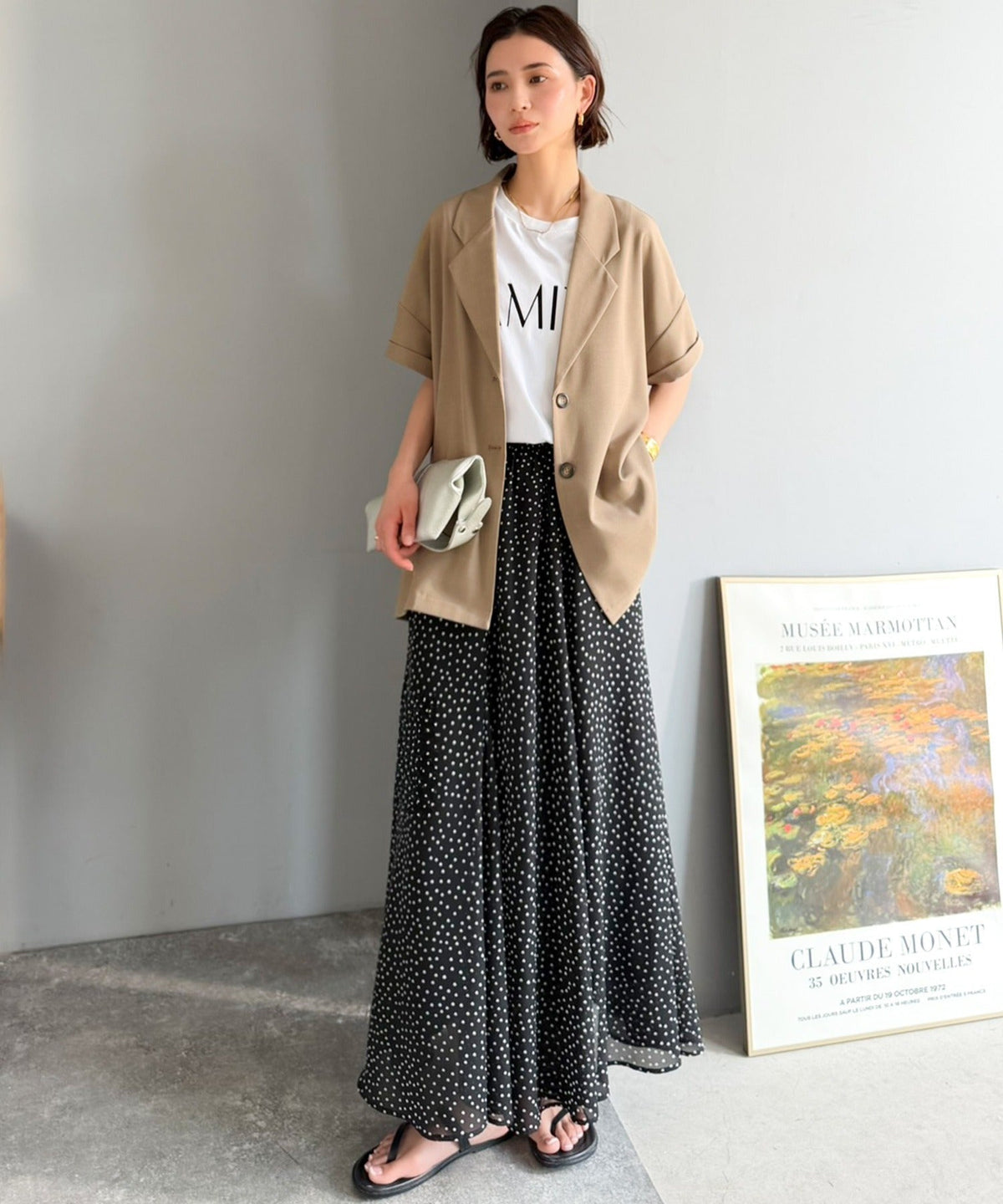 【Classical Evon】【イージーケア素材】軽やかに羽織れる上品さが魅力。イージーケア半袖ジャケット(セットアップ可能) ev1240125