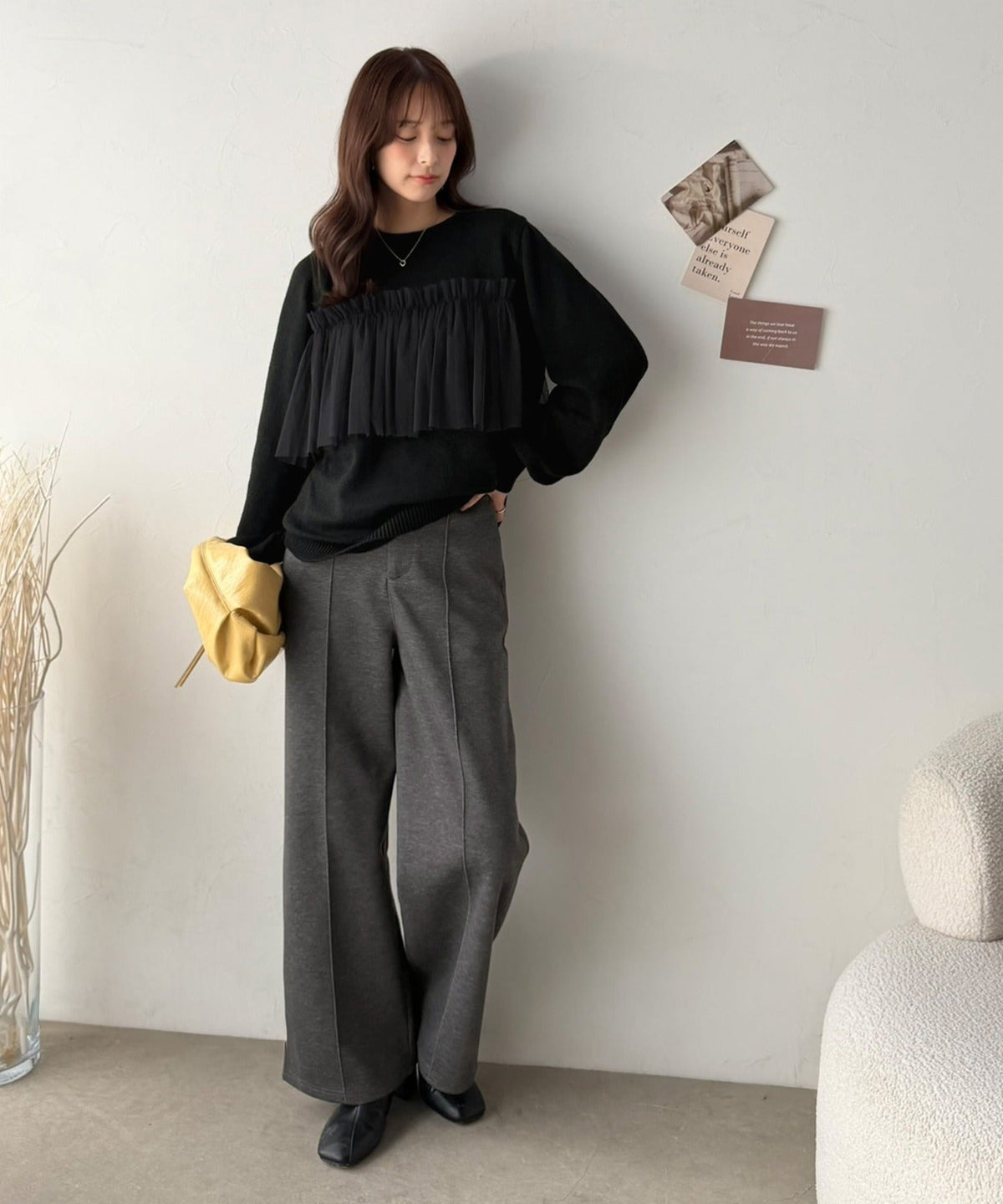 《ERIKOさん×クラシカルエルフコラボ》履くだけで美脚魅せ◎ 柔らかダンボールセンタープレスパンツ ce1015114