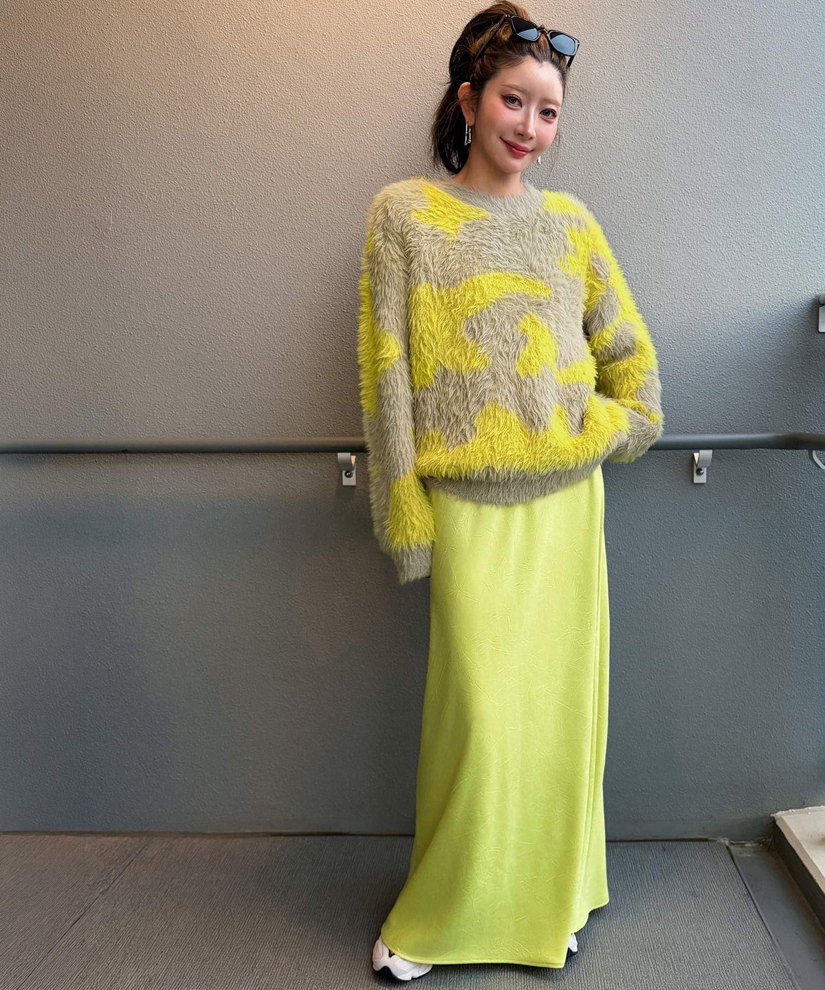 《MAIKOさん×クラシカルエルフコラボ》【親子リンクコーデ可】1枚で主役級！ニュアンス柄ニットプルオーバー ce1015113