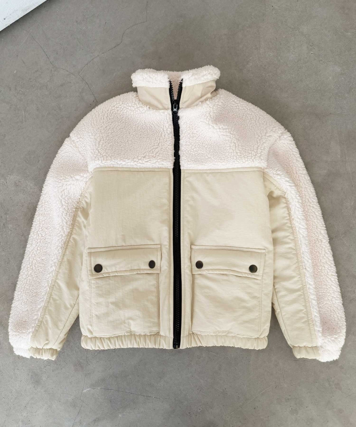 《MAIKO×クラシカルエルフコラボ》【キッズ】ママとお揃いできる♪ボア×ナイロン ポケット付き アウトドアブルゾン ck1010655