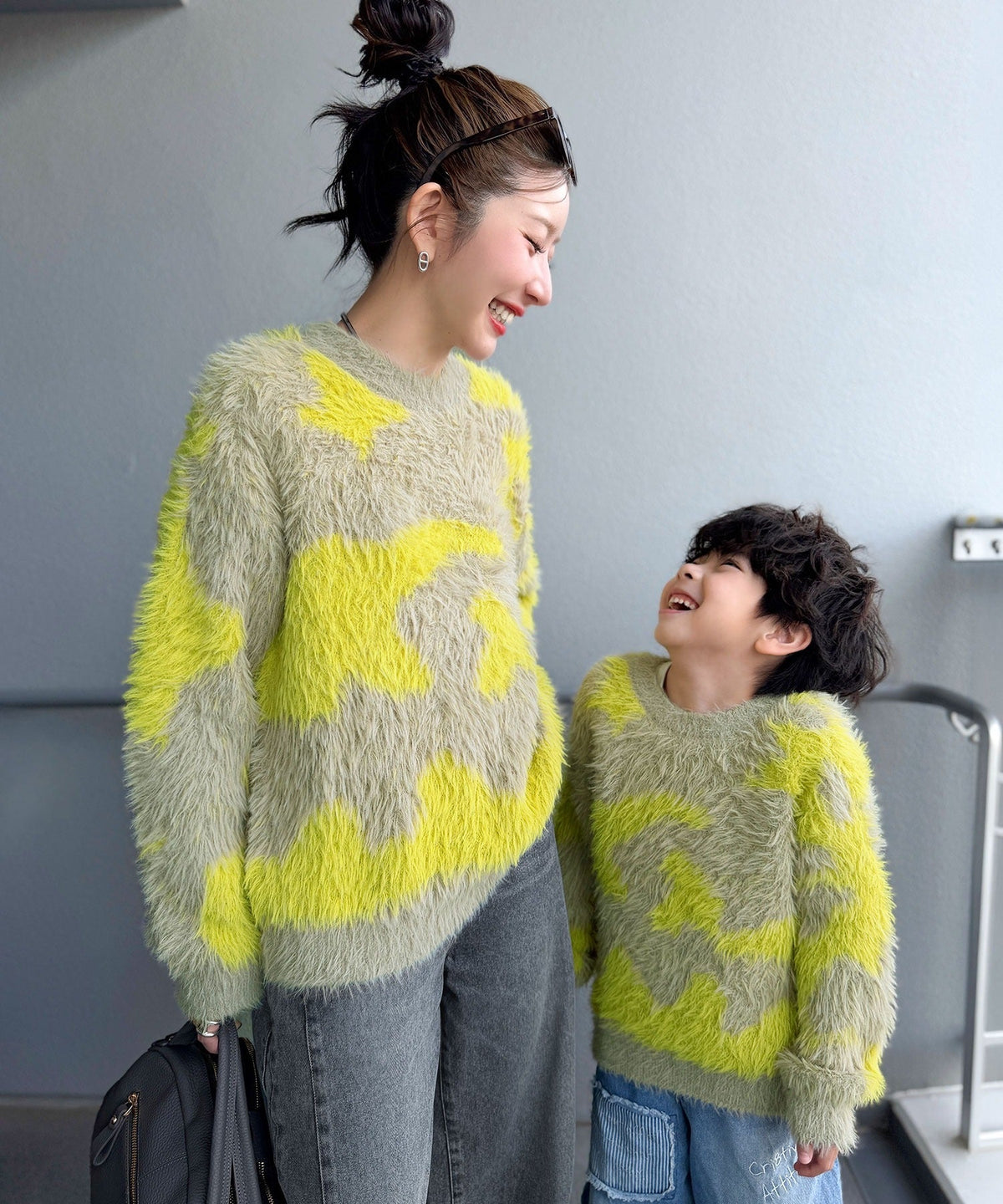 《MAIKOさん×クラシカルエルフコラボ》【親子リンクコーデ可】1枚で主役級！ニュアンス柄ニットプルオーバー ce1015113