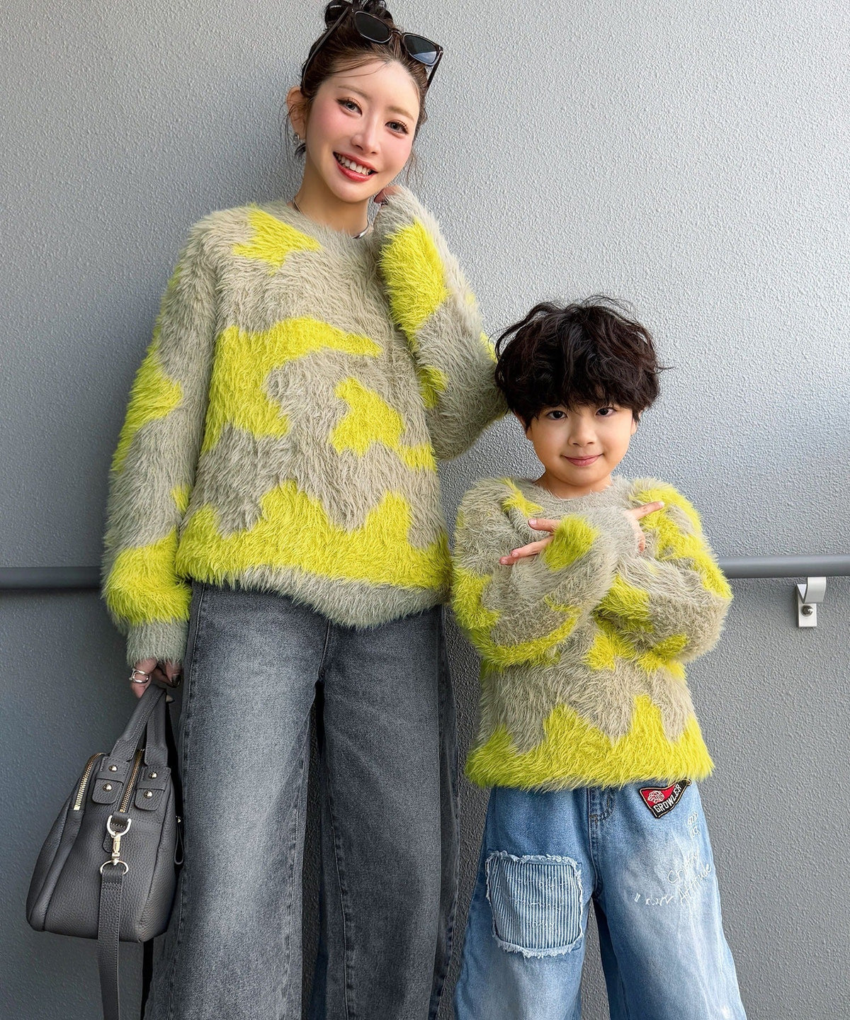 《MAIKOさん×クラシカルエルフコラボ》【親子リンクコーデ可】1枚で主役級！ニュアンス柄ニットプルオーバー ce1015113