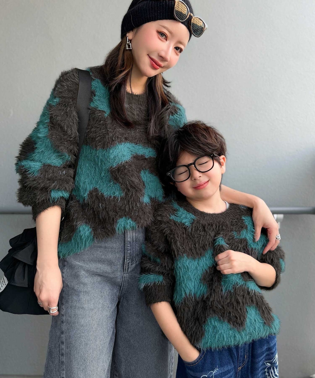 《MAIKO×クラシカルエルフコラボ》【キッズ】ママとお揃いできちゃう♪ニュアンス柄ニットプルオーバー ck1015113